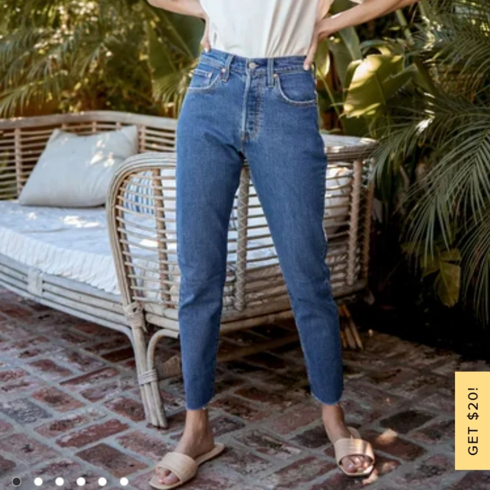Levi's 501 High Rise Waisted Skinny Jeans Blue - Picture 6 of 9